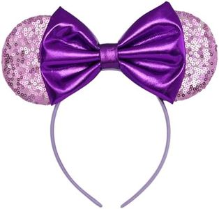 Brook + Bay Sequin Glitter Mouse Ears Headband - Minnie Ears & Mickey Ears Adult Bow Headbands - Mouse Ears Halloween Costume