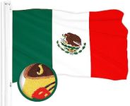 G128 Mexico Mexican Flag | 2.5x4 Ft | ToughWeave Series Embroidered 210D Polyester | Country Flag, Embroidered Design, Indoor/Outdoor, Vibrant Colors, Brass Grommets, Quality Polyester