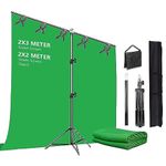 Green Screen Background with Stand, 3m x 2m Photo Studio Backgrounds with 2m x 2m Stand 5 Clips and Black Carry Bag Background Photography Kit for Shooting Photo Video Make Movie