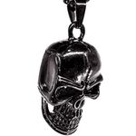 THE MEN THING NIGHT SKULL (BLACK) - Alloy Pendant with Pure Stainless Steel 24inch Round Box Chain, European trending Style for Men & Boy