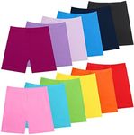 HOLLHOFF 12 Pack Girls Dance Shorts, 12 Color Bike Short Breathable and Safety, Multi, 6-7 Years