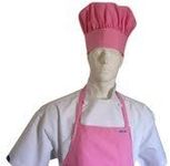 CHEFSKIN Pink Chef Apron and Hat Set New Ultralight Fabric, Adjustable Soft (Adults (fits Most))