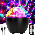 ENONEO Disco Ball Lights [16 Colors & 3 Music Mode], 360° Sound Activated Party Lights Strobe Light LED Party Stage Lights with Remote Control & Timer, LED Party Lamp for Kids Birthday Home Party[A+]