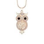 Ouran Necklace for Women,Owl Pendant Necklace Girl Gift Rose Gold Silver Chain Choker Necklace with CZ Crystal (Rose Gold Plated)