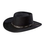 Stetson Men's Gambler Hat, Black, Medium