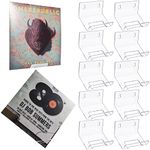 12 Pack Acrylic Vinyl Record Wall Mount Clear Vinyl Record Shelf Acrylic Album Record Holder Vinyl Record Display with Installation Hardware for LP Cd Display Ledge Book Art Storage Vintage Home Decor