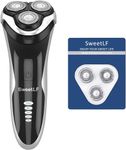 SweetLF Electric Razor for Men Upgraded Mens Electric Shaver IPX7 Waterproof Wet and Dry Shaver with Retractable Beard Trimmer LED Display 60Mins Fast Charging(Plus 3 Blades + 1 Charger)