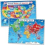 United States & World Map Poster fo