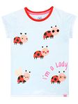 Harry Bear Girls Ladybug T-Shirt Blue Size 5