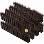 KADAX Plastic Bird Spikes, 51 x 4 x 3 cm, Wall Spikes, Fence Tops Spikes, Pigeon Repellent, Deterrent for Birds, Cats, Anti Climb Spikes, Squirrel Repellent (48, Brown)