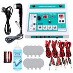 Physiogears Physiotherapy Tens US Combo Machine for Physiotherapy 4 Channel Tens US 2 In 1 Combination Therapy Unit for All Pain Relief with One Year Warranty