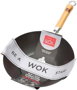 Dexam School of Wok 10.5"/27cm Pre-Seasoned Carbon Steel Wok