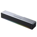 AFK Computer Speakers, Computer Sound Bar with RGB Stripe Lights, USB Powered PC Speakers with Stereo Sound, Bluetooth 5.1 Gaming Speakers for Desktop, Easy Button Control