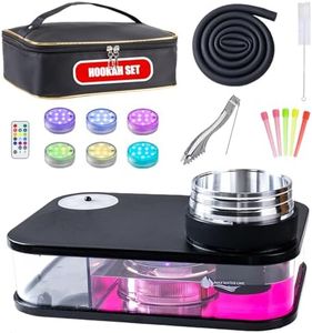 SunWamntin Hookah Box – Premium One Hose & Portable Travel Hookah Set with LED Lights, Perfect for Parties and Outdoor Adventures（Black）