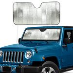 EcoNour Accordion Windshield Sun Shade | Car Shade Front Windshield to Block Harmful UV Rays | Automotive Window Sunshades to Keep Your Car Cool | Fits Best for Wrangler | XS (53 x 17 inches)