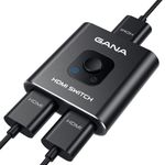 HDMI Switch 4k@60hz, GANA Ultra-Thin HDMI Switcher 2 in 1 Out, Manual HDMI Hub Splitter Supports HD Compatible with Xbox PS5/4/3 Blu-Ray Player Fire Stick Roku, Black (Support 1 Display at a time)