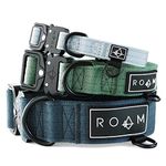 Made to ROAM Premium Dog Collar - Adjustable Heavy Duty Nylon Collar with Quick-Release Metal Buckle and Handle (Colorado Nightsky, Control Size 2)