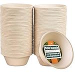 HAAGO - Premium Paper Bowls Biodegradable Sugarcane Bagasse Party Bowls for Salad, Soup, Snacks, Desserts - Eco-Friendly and Compostable (500, Bowl 350ml)