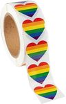 Juvale 1000 Count Gay Pride Sticker Rolls, Rainbow Heart Stickers, Self-Adhesive LGBTQIA+ Support for Parades, Pride Month, Events, Scrapbooking, Easy Peel and Stick Decor, 1.5 x 1.7 in