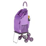 dbest products 01-757 Stair Climber Bigger Trolley Dolly, Purple Grocery Shopping Foldable Cart Condo Apartment