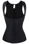 Charmian Women's Latex Underbust Waist Training Cincher Steel Boned Body Shaper Corset Vest Vest-Black Small