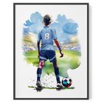 Personalised City of Manchester Football Teams Poster for Boys and Girls, Custom Name and Number. Choose any Manchester team, Birthday Gift for him or her