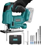 CAMXTOOL Jigsaw, Cordless Jig Saw Tool for Makita 18V Battery, Varible Speed, with LED Light, 0°-45° Bevel Cuts, 3-Position Orbital Jigsaw for Wood/PVC/Metal Cutting (Tool Only)