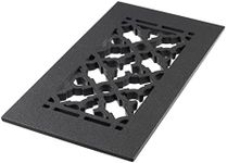Reggio Register Scroll Floor Register 4X10. Black Cast Iron Vent Covers for Home Floors. Features an Underside Lip; Without Mounting Holes. Made in The USA | 612-NH