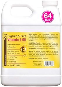 Seven Minerals Ultra Pure Vitamin E Oil - Full-Spectrum D-Alpha Tocopherol,100% Organic Vitamin E Oil for Skin, Face, Hair, and Scars - Naturally Occurring = Not Synthetic - 64 fl oz (Half-Gallon) Jug