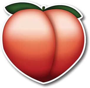 Magnet Me Up Peach Emoticon Magnet Decal, 5 Inch Round, Cute Self-Expression Decorative Magnet for Car, Truck, SUV, Or Any Other Magnetic Surface