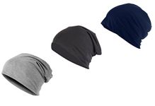 Gajraj Men's/Women's Beanie Caps without Ring Pack of 3 (Black, Free Size)