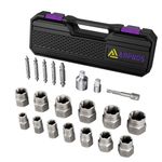 ANPUDS Bolt Extractor Screw Extractor Set, 21 Pieces Easy Out Broken Bolt Extractor, Damaged Screw Extractor Set, Stripped Screw Removal Tool for Removing Damaged, Frozen, Rusted, Bolts, Nuts Screw