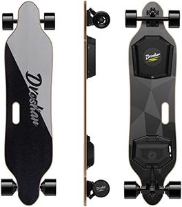 DresKar Electric Skateboards 900W Dual Brushless Motor 25MPH Top Speed 4 Speed Adjustment 12.5 Miles Range Electric Longboard with Wireless Remote Control 8 Layer Maple Deck Max Load 286Lbs Upgraded