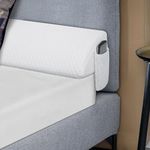 HAVARGO Bed Wedge Pillow for Headboard Queen Size Bed Gap Filler with Side Pocket Headboard Pillow Fill The Gap Between Your Headboard and Mattress(60"x8"x6") (White, Queen Size)