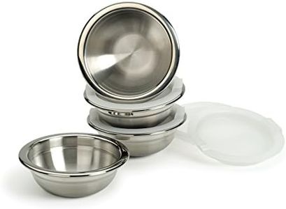 RSVP International 8 Piece Stainless Steel Prep Bowls Set with Lids, Model Number: (PREP-8)