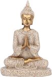 Buddha Statue, Buddha Statue Meditating Seated Carving Figurine Craft for Home Desktop Decoration Ornament(3.1in | 2.9 oz) (A Gold)