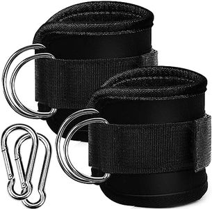 XYUXWLG Ankle Straps for Cable Machines Attachments 2 Pcs Gym Ankle Strap Padded Support Adjustable D Rings, for Kickbacks, Glute Workouts, Leg Extensions, Booty Hip Abductors Exercise