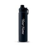 Savri Personalized Stainless Steel 1000 ml Water Bottle With Engraved Name (Black)