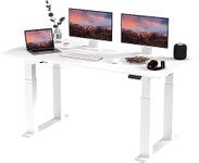 SANODESK QS2+140 * 70cm Dual Motors Standing Desk Height Adjustable Desk with Splice Board Home Office Computer Workstation Electric Sit Stand up Desk