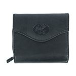 Buxton Black Leather Heiress Minimizer Accordion Zip Purse Wallet