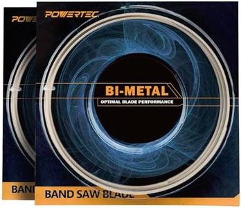 POWERTEC 64-1/2 Inch Bi-Metal Bandsaw Blades, 1/2" x 14/18 TPI Non-Ferrous Metal Cutting Band Saw Blades for Wen 3970 & BA4664, Delta 20-330, Grizzly, Jet and Shop Fox Band Saw, 2pk (13331-P2)