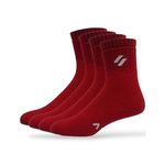 Athl Athletic Sports Socks |Unisex Everday Mid Calf Length |Compression Band |Odour-Free & Breathable|Light Weight Training Sports Socks | Pack of 4 | Red