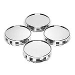 THua Store 4pcs 54MM(52mm-50mm) Car Wheels Rim Hub Cap Auto Car Wheel Center Caps Hubcap Dust-Proof Covers Black Chrome (Color : Silver)