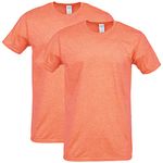 Gildan Unisex-Adult Softstyle Cotton T-Shirt, Style G64000, Multipack, Heather Orange (2-Pack), Small