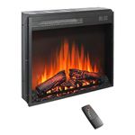 Innoflame 23" Electric Fireplace Insert, Fireplace Heater with Remote, Adjustable 4 Flame Brightness, Log Set, Low Noise, 8H Timer, Overheating Protection, 1400W (23" X 19 3/4")