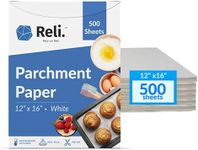 Reli. 500 Pcs Parchment Paper Sheets, Bulk | 12x16 in. | White Parchment Sheets/Baking Sheet Paper | Non-Stick, Pre-Cut Pan Liners | Parchment Paper Sheets for Baking, Air Fryer, Grilling