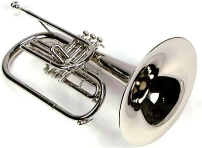 Moz Advanced Monel Pistons Marching Mellophone Key of F with Case and Mouthpiece-Nickel Plated Finish