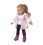 DUORUIMI Doll Clothes Winter Outfit Long Coat Jacket for American Girl Doll 18 inch, Pink