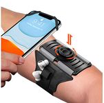 VUP Upgraded Running Armband Detachable & 360Ã‚°Rotation with AirPods/AirPods Pro Holder Phone Armband for iPhone, Samsung, All Screen Friendly Fits All 4-6.7 Inch Smartphones for Running Biking (Bl