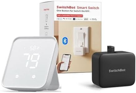 Switchbot Smart Switch Button Pusher (Bluetooth) – Fingerbot for Rocker Switch/One-Way Buttons with hub 2, App Timer Control, No Wiring, Optional Hub Required for Voice/Remote, White